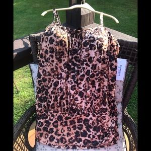 Swimsuits For All Tankini Swimsuit Top Only Leopard Print New with tags